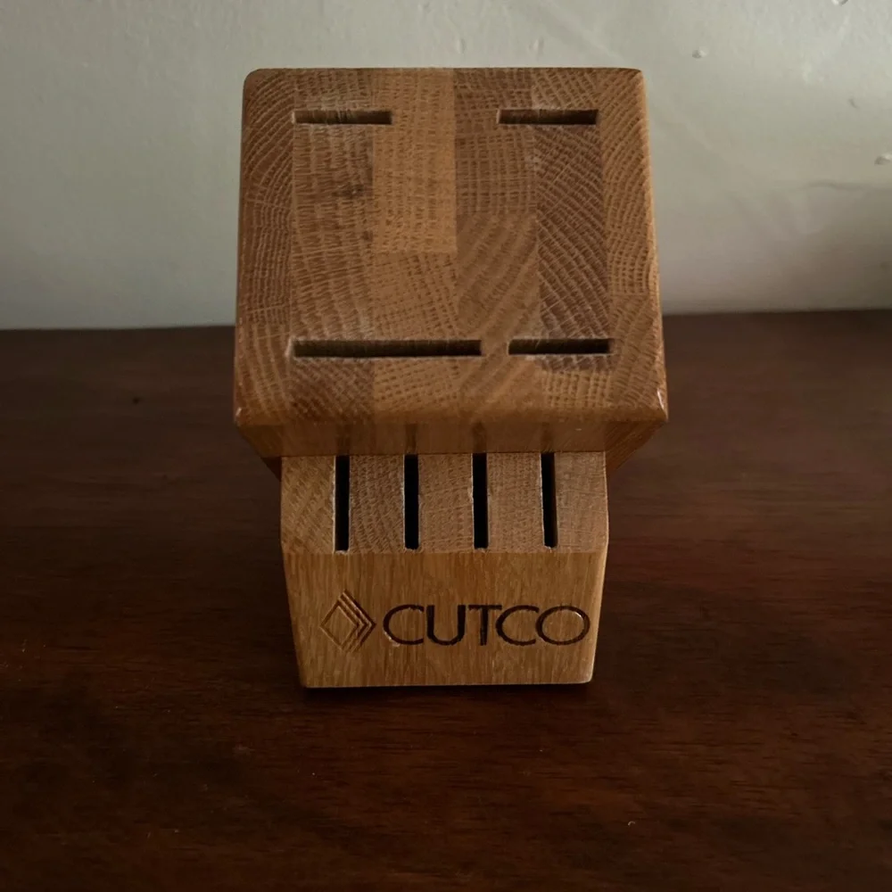 Vintage Cutco wooden knife block